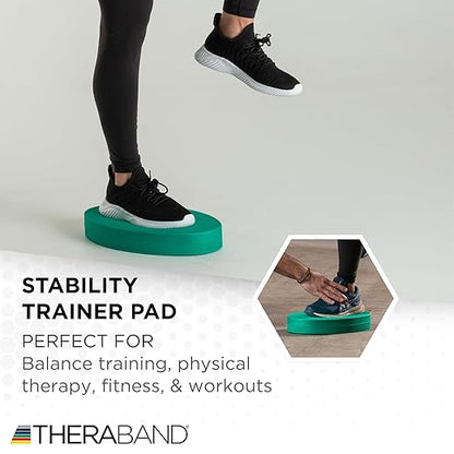 THERABAND Stability Trainer Pad, Beginner Level, Firm, Green Foam Balance Pad for Physical Therapy