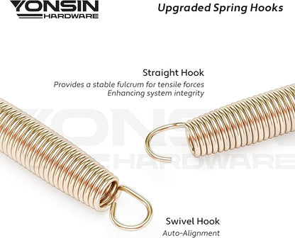 Trampoline Springs Heavy Duty with Swivel & Straight Hooks, Stainless Steel Trampoline Accessories