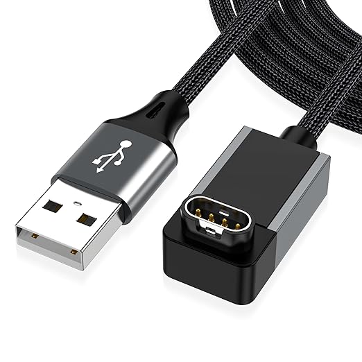 AGVEE 2 Pack 6.6ft Charger for Garmin Watch, L-Shape Zero Gap Charging Cable for Fenix, Forerunner