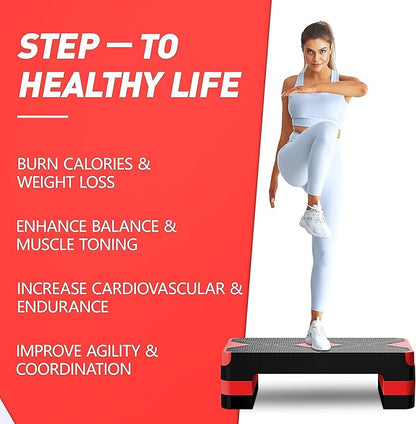 Aerobic Exercise Step, Adjustable Aerobic Stepper for Exercise, Workout Step Platform for Step Up
