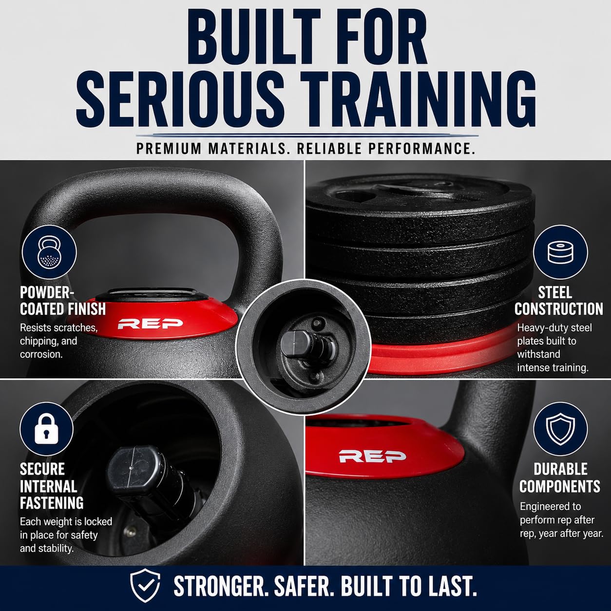 Rep Fitness Adjustable Kettlebell | 16 kg | Weight Set for Home Gym | Strength Training Equipment