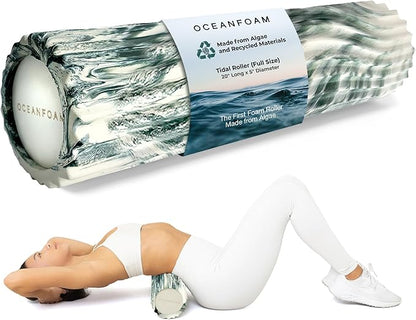 Oceanfoam Tidal Roller - Hunter Marbled - Muscle Massage Foam Roller for Back Pain & Stretching