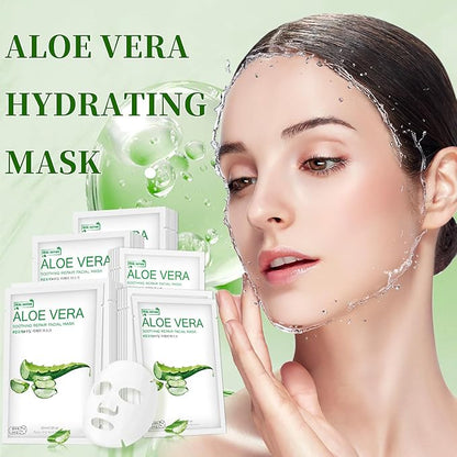 Aloe Vera Face Mask,Hydrating Face Masks Skincare For Dry, Oily,Sensitive Skin,Aloe Facial Skincare