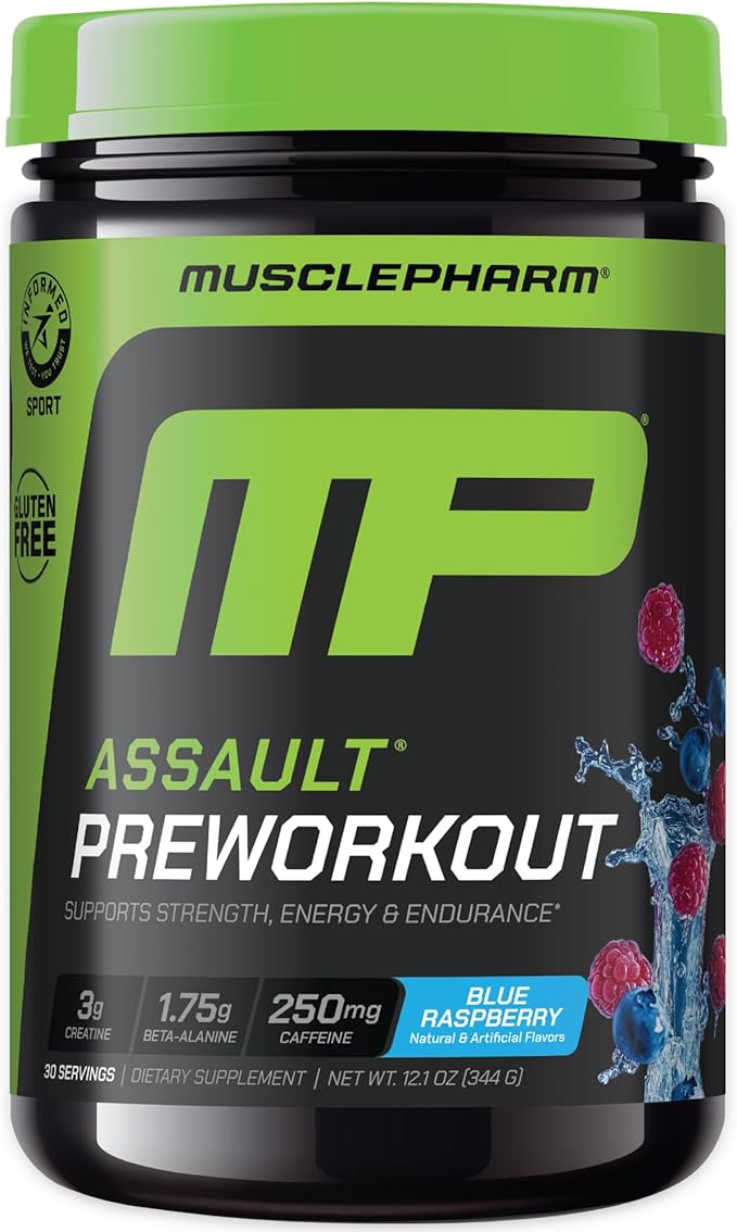 Muscle Pharm Assault Energy & Strength Pre Workout Powder for Men & Women with Beta Alanine