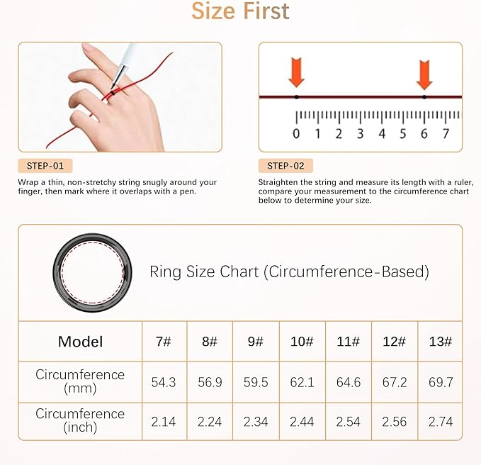 Fit Ring, Smart Health Rings for Women Men with Heart Rate,Blood Oxygen,HRV,Stress Level, Sleep