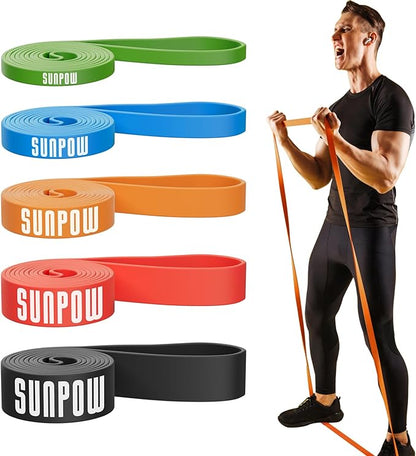 SUNPOW Pull Up Assistance Bands, Resistance Bands Set of 5 for Working Out, Pull Up Bands, Exercise