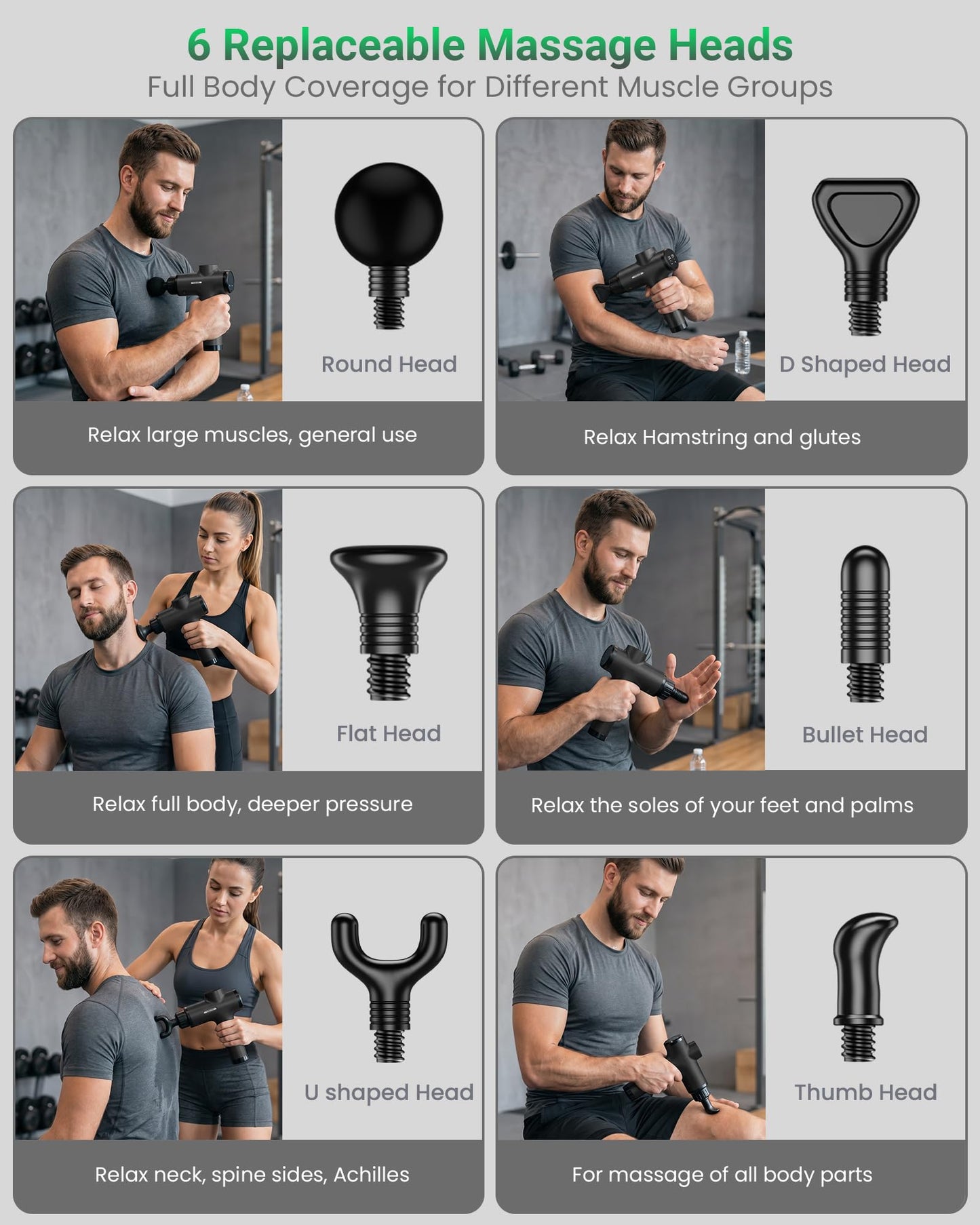 Massage Gun, Deep Tissue Percussion Massager 30 Speeds for Pain Relief