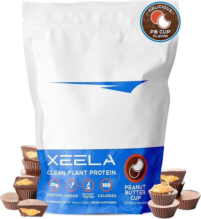 XEELA Plant Based Vegan Protein Powder - Independently Tested - 25g High Protein, Pea Protein for