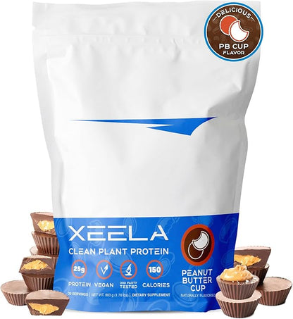 XEELA Plant Based Vegan Protein Powder - Independently Tested - 25g High Protein, Pea Protein for