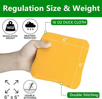 EunHo Cornhole Bags Set of 8 Regulation Size & Weight Corn Hole Bean Bags Official Professional All