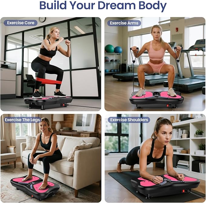 Vibration Plate Exercise Machine for Lymphatic Drainage, Vibration Machine for Full-Body Weight