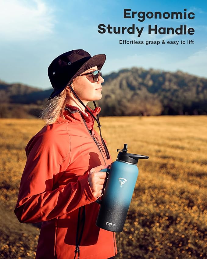 40 oz Insulated Water Bottle with Straw and Lid, Food-grade Double Wall Vacuum Stainless Steel