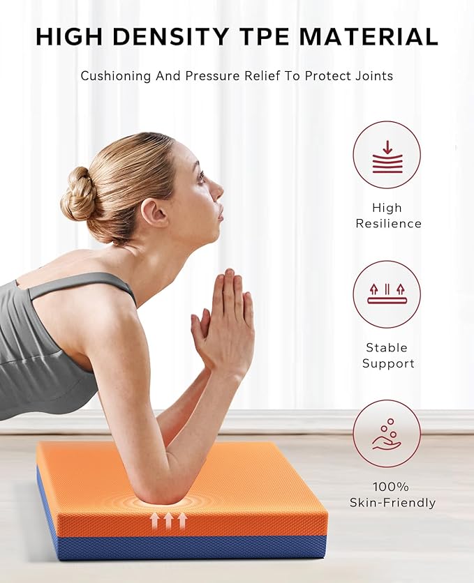 HAPBEAR Exercise Balance Pad - 15"x12" Non-Slip Textured Bottom Stability Training Mat - 2.25"