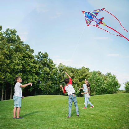 Kite Airplane Kite for Boys and Girls, Easy to Fly with Kites for Kids Ages 4-8, Beach Flying Kites