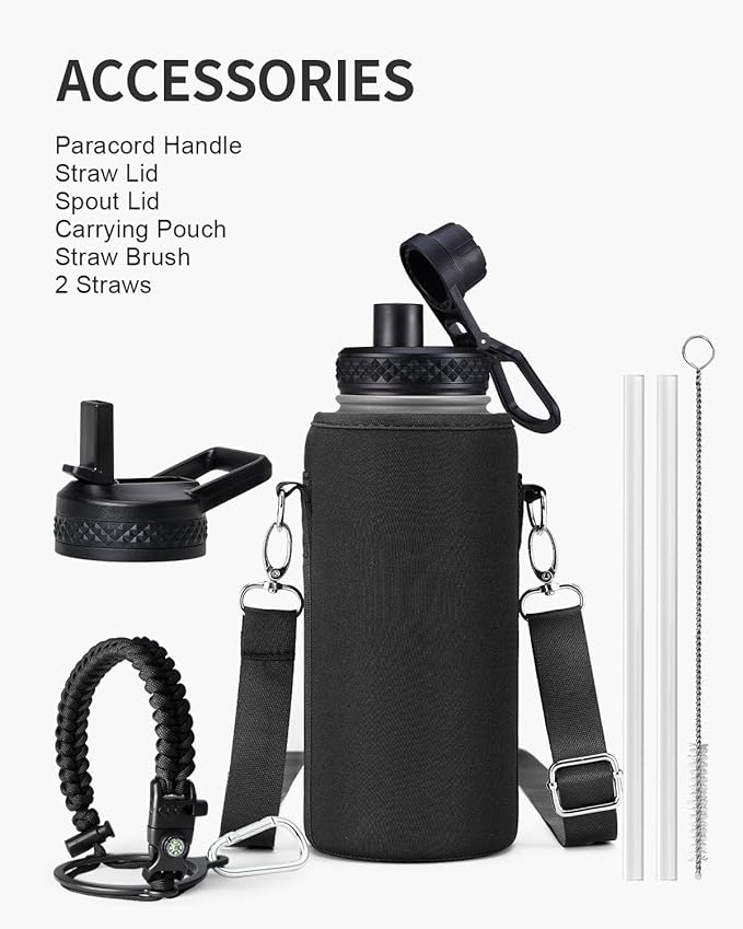32oz Insulated Water Bottle,Stainless Steel Vacuum Water Bottle, BPA-Free & Leakproof -with