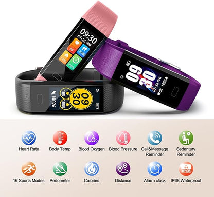 ENGERWALL Fitness Tracker with Step Counter/Calories/Stopwatch, Activity Tracker with Heart Rate