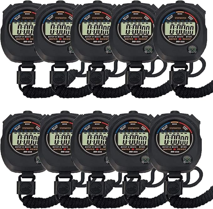 Multi-Function Electronic Digital Sport Stopwatch Timer, Large Display with Date Time and Alarm