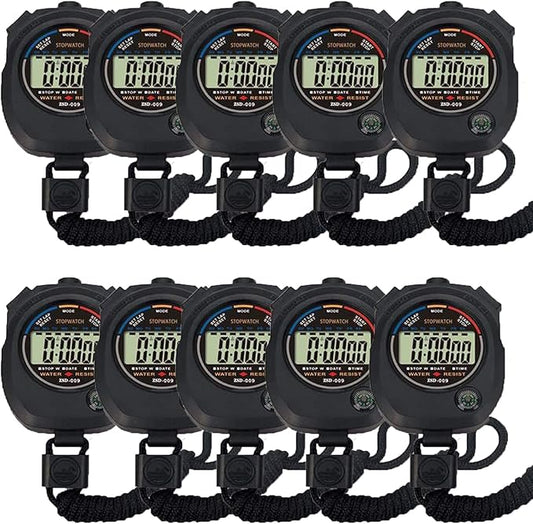 Multi-Function Electronic Digital Sport Stopwatch Timer, Large Display with Date Time and Alarm