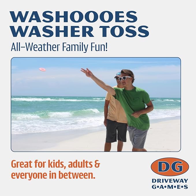 Driveway Games All Weather Washoos Washer Toss Game Set - Portable Outdoor Lawn Games for Adults