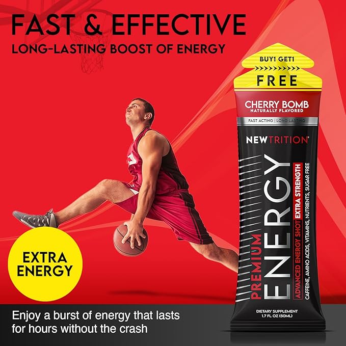 NewTrition® Extra Strength Energy Shots, 250mg Caffeine Energy Shots with Vitamin B & Amino Acids