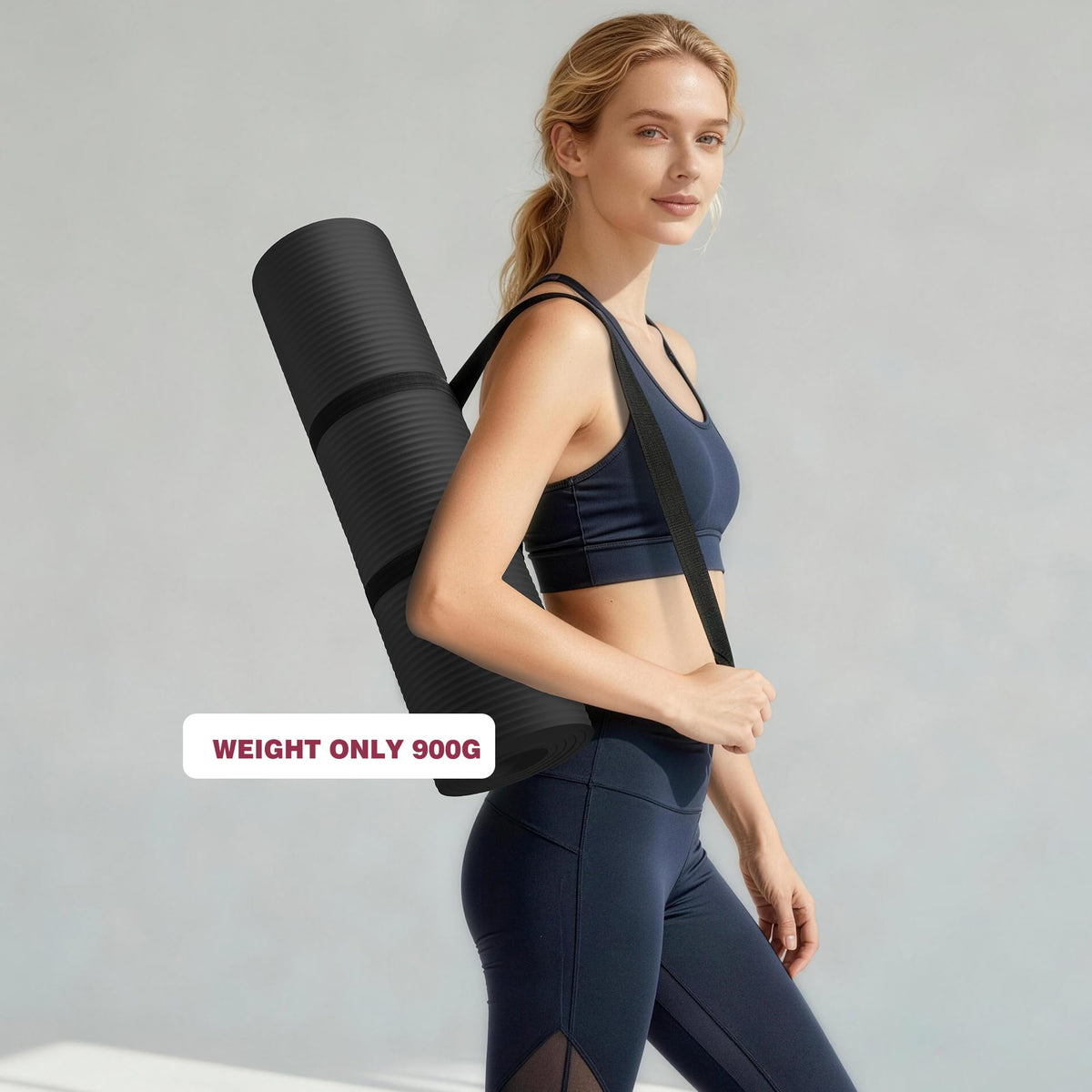 KEEP Extra Thick NBR Yoga Mat for Women & Men, 10mm Thick, 72”x24” Large Exercise Mat with Non-Slip