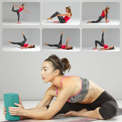 Yoga Blocks 2 Pack, 9x6x3in Pilates Block, Non-Slip Foam Brick for Exercise