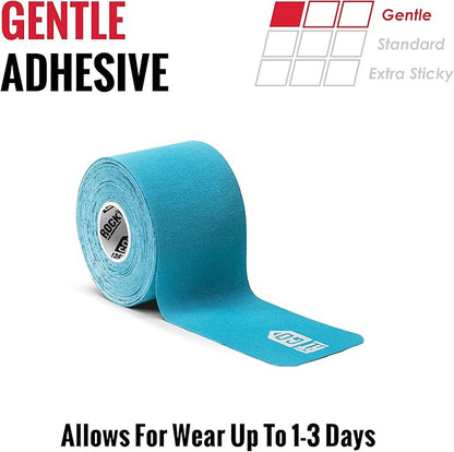 RockTape Go Gentle Adhesive Pre-Cut Kinesiology Tape (Blue)