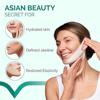 PLANTIFIQUE V-Line Collagen Mask for face 5 PCS | Chin Strap for Women & Men | V Line Lifting Mask