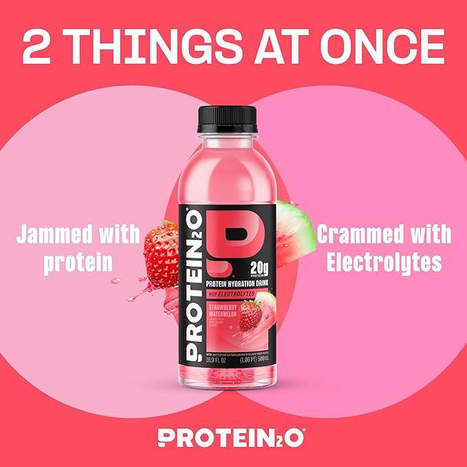 Protein2o Hydration Drink - 2-in-1 Liquid Clear Whey Protein Isolate and Electrolyte Drink - 20g