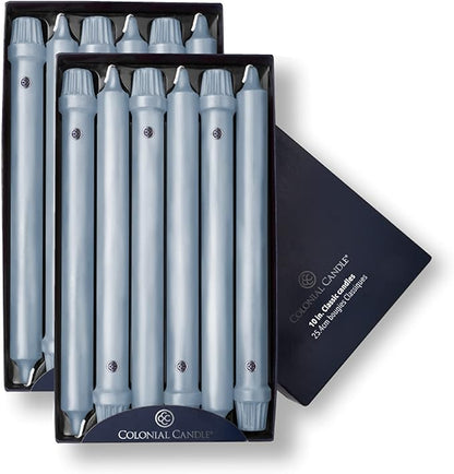 Colonial Candle Unscented Taper Candle, Classic Collection, Wedgewood, 10 in, Pack of 12 - Up to 8