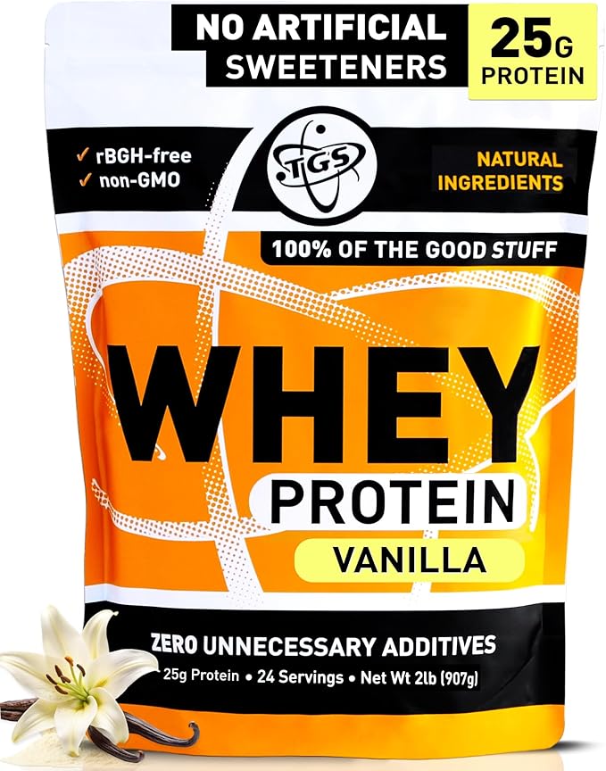 Vanilla Whey Protein Powder 2lb - No Artificial Sweeteners, All Natural Ingredients, Undenatured