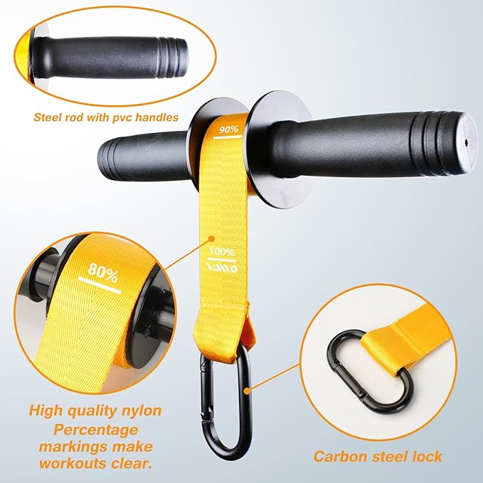VAIIO Forearm Strengthener and Wrist Roller with Quick Locking Mechanism - Durable PVC Anti-Slip