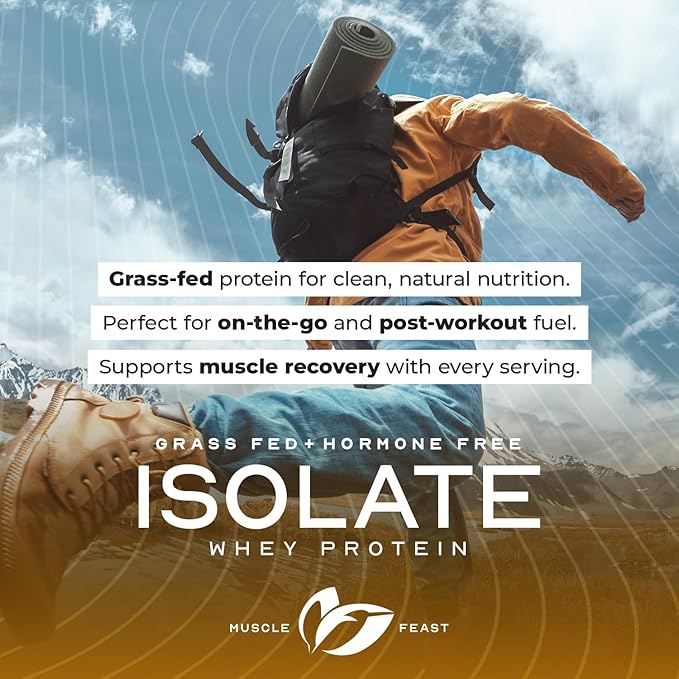 Muscle Feast Grass-Fed Whey Protein Isolate, All Natural Hormone Free Pasture Raised, Whey Isolate