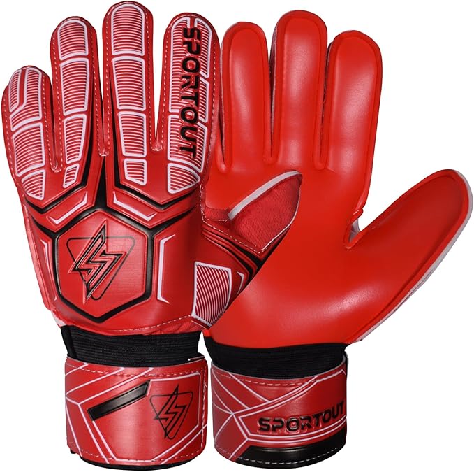 Sportout Goalie Gloves, Goalkeeper Gloves with Finger Protection, Breathable Soccer Goalie Gloves