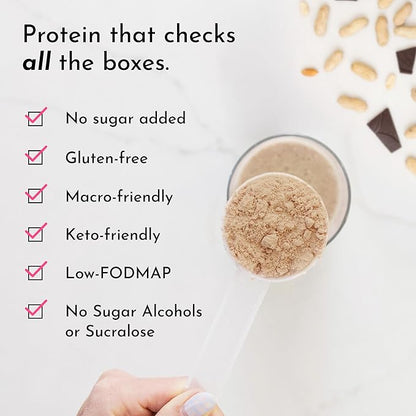 JUST INGREDIENTS Creamy Peanut Butter Chocolate Protein Powder ??30-ServingBlend with Grass-Fed