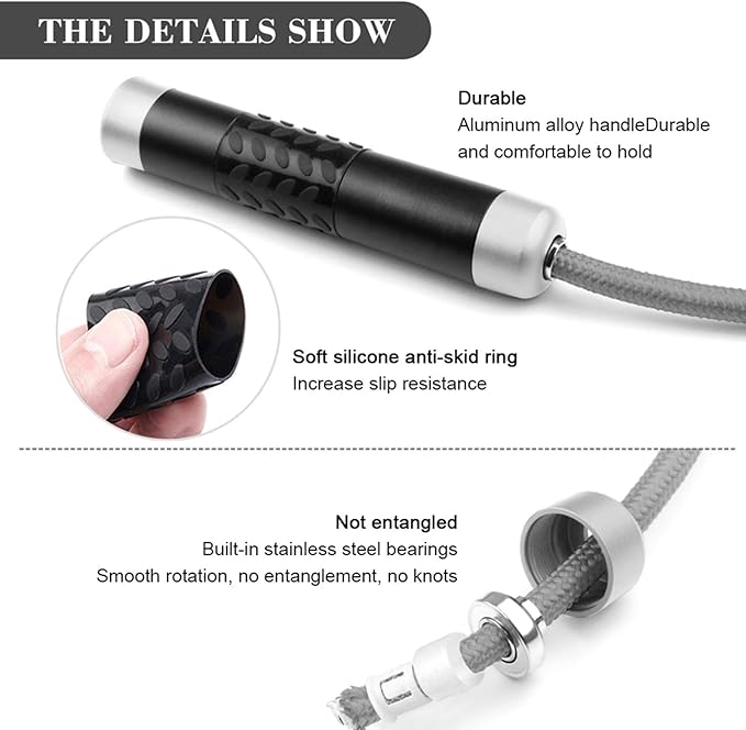 Redify Weighted Jump Rope for Workout Fitness(1LB), Tangle-Free Ball Bearing Rapid Speed Skipping