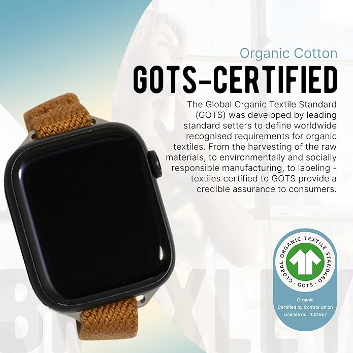 Braxley Bands - Organic Cotton Watch Bands For Women and Men, Compatible With All Apple Watch Sizes
