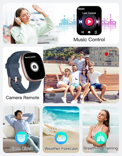 Fitness Tracker 2025 Ver. (Answer/Make Calls), 1.85" Smart Watch Fitness Watches for Women Men with