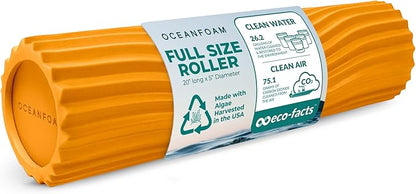 Oceanfoam Tidal Roller - Gold - Muscle Massage Foam Roller for Back Pain & Stretching - Firm and