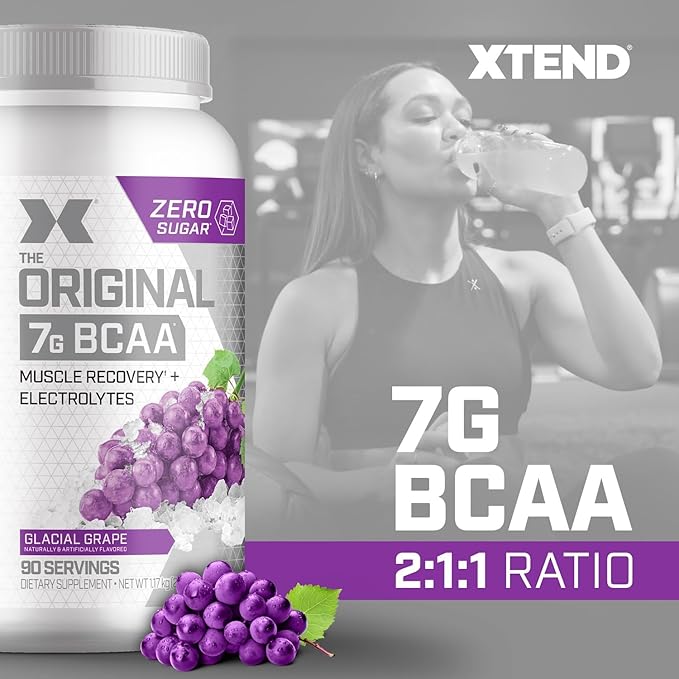Original BCAA Powder 7g BCAA and 2.5g L-Glutamine, Sugar Free Post Workout Muscle Recovery Drink