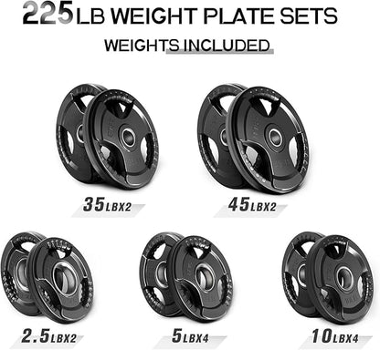 RitFit Olympic Rubber Grip Plates for Barbell, 2-Inch Weight Plates for Weightlifting and Strength