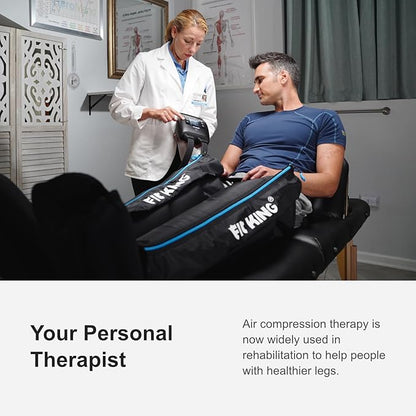 FIT KING Air Compression Recovery System, Cordless Full Leg Massager with Dynamic Pressure, Reduces