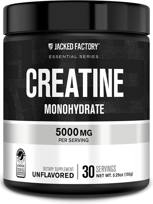 Jacked Factory Creatine Monohydrate Powder 150g - 5g Daily Creatine Supplement for Men and Women