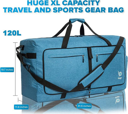 Bago Large Foldable Duffel Bags for Traveling Women & Men - 120L Packable Duffle Bag for Travel