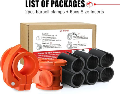 Barbell Clips 1 Inch Quick Release Weight Clamps 0.9-1.18inch Multi-Size Adjustable Olympic Clamps