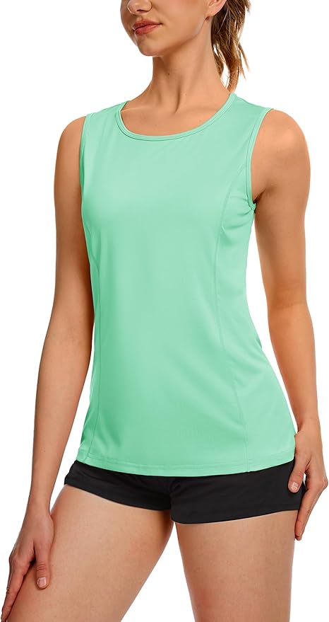TACVASEN Women's UPF 80+ Workout Tank Top Sleeveless Quick Dry Sun Protection Hiking Athletic Gym