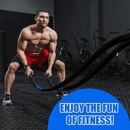 Perantlb Battle Rope With Wear-Resistant Nylon Protective Sleeve - Heavy Battle Rope for Strength