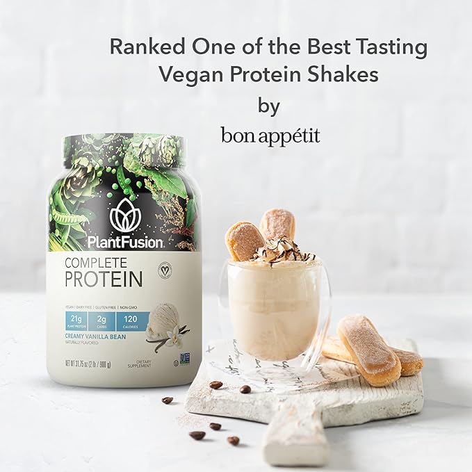 PlantFusion Complete Vegan Protein Powder - Plant Based Protein Powder With BCAAs, Digestive