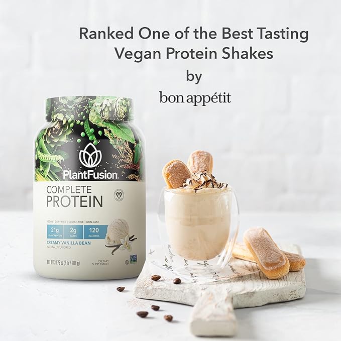 PlantFusion Complete Vegan Protein Powder - Plant Based Protein Powder With BCAAs, Digestive