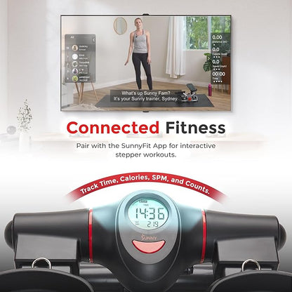 Sunny Health & Fitness 2-in-1 Premium Power Stepper with 400lbs Weight Capacity and Resistance